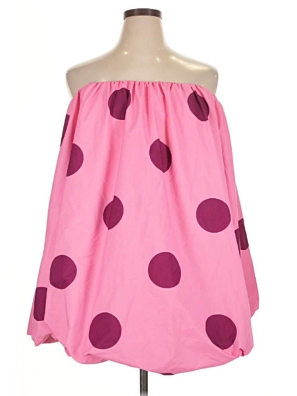 The Wolf Gang Gaia Strapless Polka Dot Bubble Hem Dress in a size XL Candy Spot